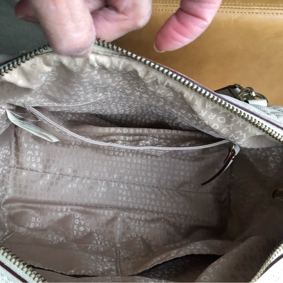 Kate Spade Ecru Quilted Top handle Bag - Picture 7 of 9